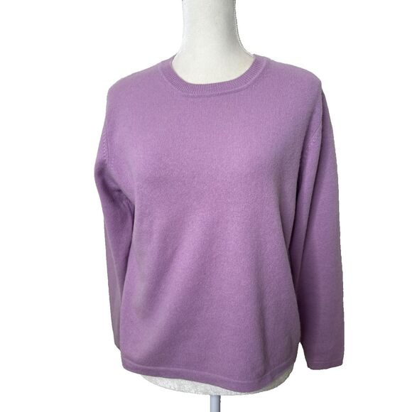 100% CASHMERE Kirkland Signature Size M Pink Pullover Sweater Crewneck Medium - Picture 1 of 6